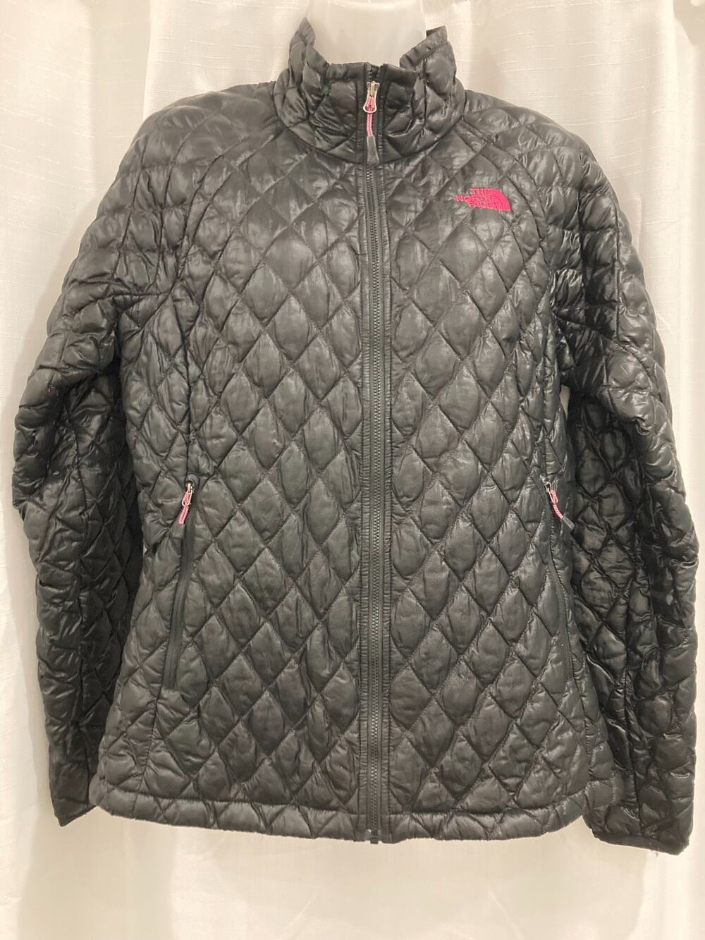 The North Face ThermoBall Diamond Quilted Black and Pink Jacket SZ M